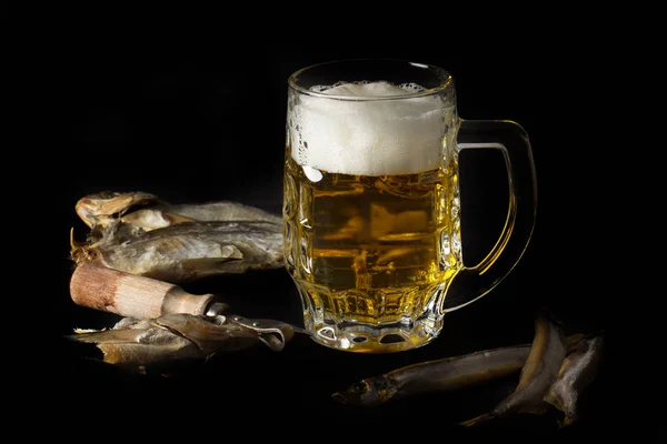 beer drink stands on a table in a glass