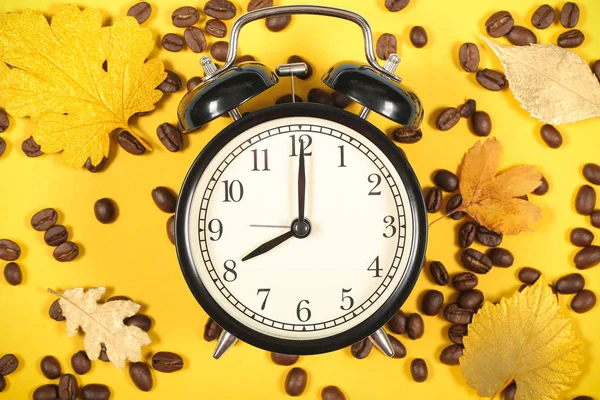 clock alarm clock black on bright background