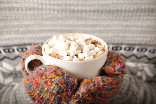 drink hot chocolate and marshmallow marshmallow nearby is attributes