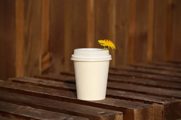 paper Cup with coffee in nature