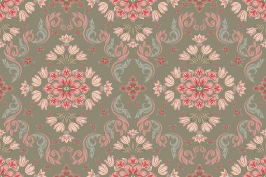 Afrika boho desenli desenli desenli Ikat desenli işlemeli motifler. Etnik faks çiçekli Hint deseni Ikat desenli Etnik desen. Sınır Hindistanı çiçekli Aztek nakış desenleri..