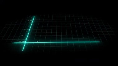 Animasyon finansal büyüme tablosu. Neon teal stok görüntüleri iş başarısını gösteriyor. Neon deniz mavisi grafik animasyonu. Pazarlama sunumları için teknoloji ve finans veri görselleştirmesi.