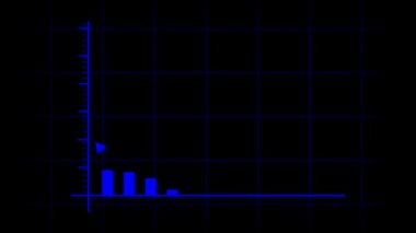 Mavi çizgi çizgi animasyonu. Soyut kurumsal tasarım ile yukarı hareket veri görselleştirmesi. Dinamik mavi çizgi animasyonu. Ticari finans teknolojisi için veri görselleştirmesi yükseliyor.
