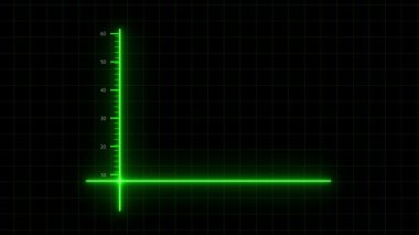 Finansal büyüme çizelgesi animasyonu. Neon yeşil iş verileri ve stok görüntü grafikleri. Canlandırılmış neon yeşil çizelge. Teknoloji yenilik süreci ve dijital pazarlama sunumu.