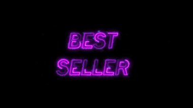 Mor neon en çok satan animasyon döngüsü promosyon başarısı ve tanınması için mükemmel. Ödüller ve başarılar için enerji kıvılcımlarıyla parlayan neon en çok satan işaret animasyonu.