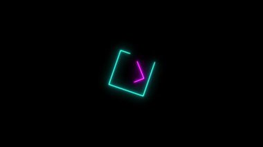 Dinamik neon şekilleri hareketli grafikler modern animasyon deniz mavisi pembe siberpunk bilim kurgu tasarımı. Neon parlama şekilleri animasyon teal pembe geometrik arkaplan döngüsü 4k ultra Hd vj döngüsü.
