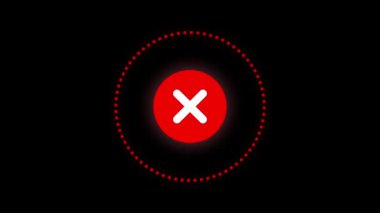 Dijital arayüz reddi için kırmızı haç sembolü canlandırması bildirimi sorunsuz döngü olarak iptal et. Uyarı için minimalist kırmızı haç canlandırması Dijital arayüzlerdeki geri çevirme uyarılarını iptal et.