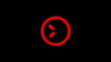 Yayın ve dijital kullanım için ışık saçan kırmızı çapraz daire işareti hareketsiz döngü hatası. Uyarı hatası arayüzü hareket grafikleri için neon işareti kırmızı çapraz çember animasyonu.