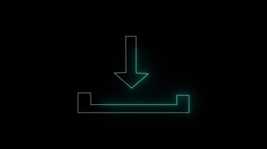 Parlayan okla animasyon yükleniyor. İnternet siteleri ve dijital medya için siber teknoloji tasarımı. Dijital veri aktarım süreci. Minimalist soyut arkaplan teknik sunumlar için mükemmel.