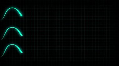 Animasyon sinyal frekans dalgaları. Soyut deniz mavisi parlayan teknoloji görselleştirici 4K. Parlayan enerji dijital sinyal animasyonu. Teknoloji frekans hareketi grafiksel görselleştirici.