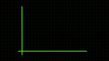 Canlı yeşil başarı çizelgesi. Finansal ilerleme hareketi grafiği. Yeşil dijital grafik animasyonu. Yükselen iş eğilimi geçmişi.