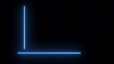 Dijital neon çubuk grafiği. İş verileri görselleştirme döngüsü. Parlayan bar çizelgesi döngüsü. Mavi finans animasyonu. Şık bir mavi çizelge döngüsü. Kurumsal büyüme canlandırması.