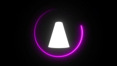 Mor neon ışık döngüsü. Dairesel lamba animasyonu. Parlak mor ışık çemberi. Fütürist dijital döngü. Dönen neon lamba animasyonu. Minimalist mor parıltı.