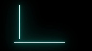 Neon deniz mavisi finansal grafik. Minimalist başarı çizelgesi. Teal yukarı doğru eğilim animasyonu. İş veri döngüsü.