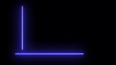 Gelecekçi neon mavisi yukarı doğru eğilim çubuk grafik animasyonu. Şirket pazarlama ve finansal rapor. Neon mavi dinamik finansal büyüme animasyonu pazarlama sunumu ve kurumsal bilgi.