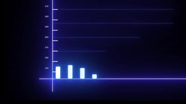 Dijital pazarlama başarısı neon mavi finansal büyüme grafiği kurumsal bilgi görselleri. İş veri teknolojisi neon mavi finansal büyüme grafiği sunum pazarlama eğilimi analizi.