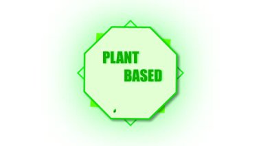 Animasyon bitkisel amblem. Sürdürülebilirlik ve sağlık markalaşması için doğadan esinlenilmiş tasarım. Bitki temelli hareket animasyonu. Doğal yapraklı sürdürülebilir vejetaryen markalaşma elementi.