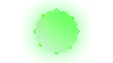 Animasyon alerjensiz rozet. Yeşil yaprak tasarımı elementleri olan sağlıklı bir yaşam tarzı. Yeşil yaprak alerjisi olmayan amblem. Doğadan esinlenilmiş modern sağlık ürünleri markası.