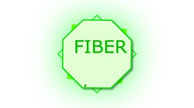 Sağlıklı beslenme yeşil fiber logosu. Organik ürün ambalajı için animasyon tasarım şablonu. Yeşil fiber hareket grafiği. Diyet ve ilave markalaşma için temiz ve modern animasyon.