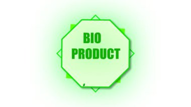 Animasyon biyolojik ürün rozeti. Organik ve doğal ürün pazarlaması için yeşil yaprak hareketi grafiği. Çevre dostu biyolojik markalaşma animasyonu. Doğadan esinlenilmiş grafiklerle sürdürülebilir büyüme logosu.