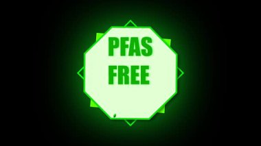 Yeşil Çevre Koruma Servisi, ücretsiz amblem animasyonu. Temiz enerji ve ekoloji koruma hareketi grafikleri. Animasyon PFAS ücretsiz yeşil rozet. Yenilenebilir kaynak tasarımlı doğa dostu ürün ambalajı.