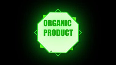 Yeşil ekolojik organik logo animasyonu. Taze ürünler ve çiftlikten masaya markalaştırma görüntülerine. Animasyon yeşil yaprak rozeti. Sağlık ve sağlık için doğal ürün amblemi.