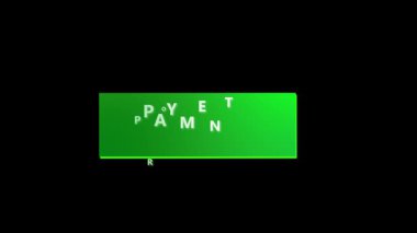 Güvenli işlem yeşil kalkan işaretli animasyon garantisi. Çevrimiçi bankacılık finans uygulaması ödeme koruma animasyonlu hareket grafikleri.