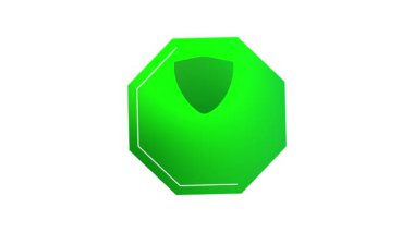 Başarı kalkanı animasyonu. Sosyal medya içeriği için yeşil işaret kartı. Tamamlanmış rozet animasyonu. Sunumlar ve videolar için döngü hareketi grafikleri mükemmel.