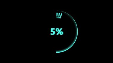 Kusursuz döngü HUD yükleme animasyonu. Web siteleri için Cyan Blue ilerleme çubuğu. Dijital ilerleme çubuğu animasyonu. Teknik sunumlar için soyut arkaplan.