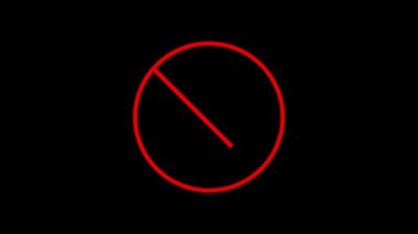 Kırmızı daire ve kalın beyaz harflerle çizilmiş park işareti animasyonu yok. Alarm görselleri, kısıtlama sembolleri ve dijital hareket grafikleri için ideal.