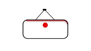 Kırmızı ve siyah asılı uyarı işareti hareketi grafiği. Şirket uyarıları, yasal uyarılar ve uyarı mesajları için ideal..