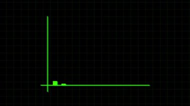 Finansal başarı çizelgesi animasyonu. Neon yeşili yükselme eğilimi, gelir ve kar artışı. İş veri büyüme animasyonu. Pazarlama ve teknoloji için yeşil neon istatistik çizelgesi.