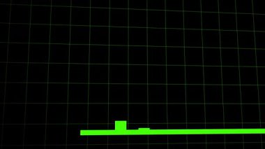 Canlandırılmış yeşil çizelge çizelgesi. Finansal büyüme başarısı iş istatistikleri sunumu. Yeşil çizgi çizgi animasyonu. Yüksek eğilim neon teknolojisi arka planında pazarlama bilgisi.