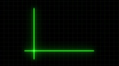 İş büyümesi neon grafik animasyonu. Mali veriler ve soyut teknoloji döngüsü. Canlandırılmış yeşil neon grafik çizelgesi. Yükselen eğilim borsa dijital ilerleme görselleştirmesi.