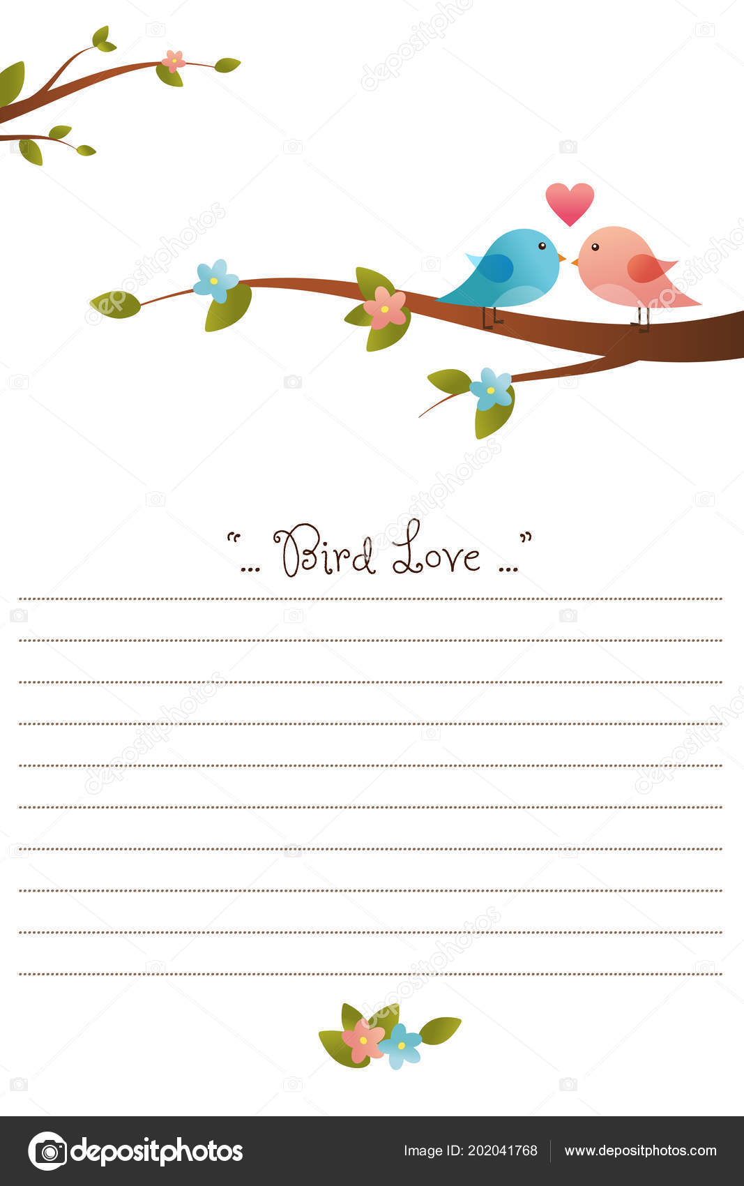 Couple Oiseaux Personnage Dessin Animé Amour Oiseau Oiseau