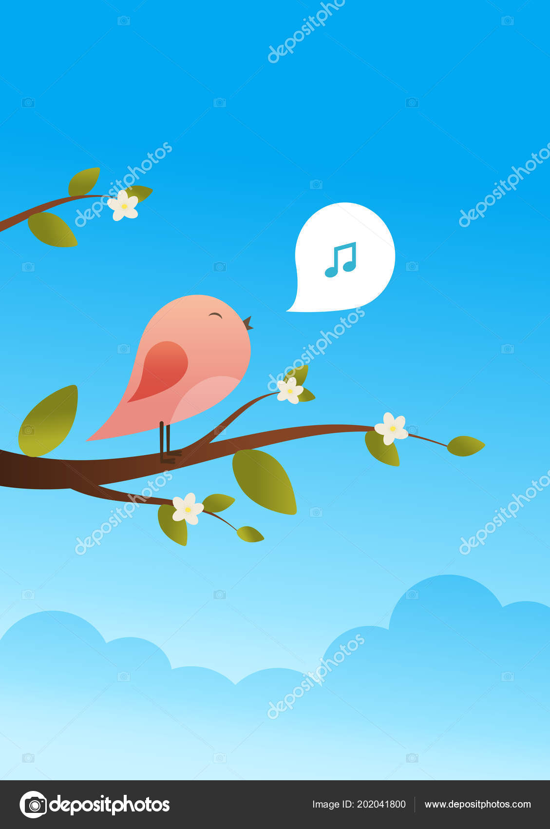 Ave Primavera Canción Canto árbol Las Notas Musicales - 