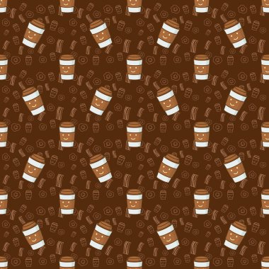 Kahvaltı sorunsuz arka plan vektör çizim.