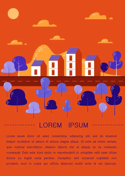 Güzel köy modern tasarım vektör çizim
