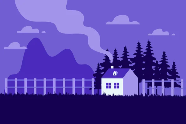 Beautiful Home, row of houses by the hill with trees, nature landscape,village countryside scene modern flat design vector illustration — Stock Illustration Beautiful Home Row Houses Hill Trees Nature Landscape Village Countryside Royalty Free Stock Illustrations