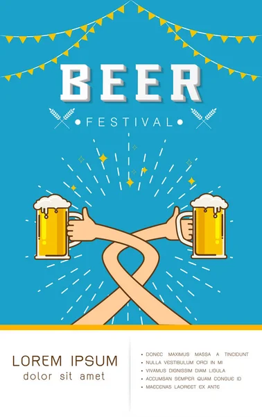 Beer festival poster Vector illustration — Stock Vector