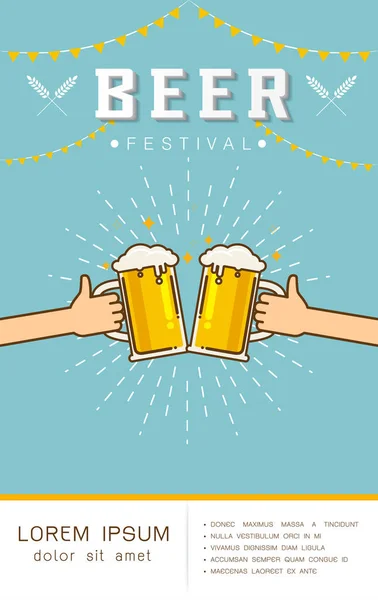 Beer festival poster Vector illustration — Stock Vector