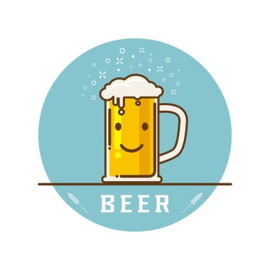 Bira Vektör illüstrasyon Sevimli karikatür