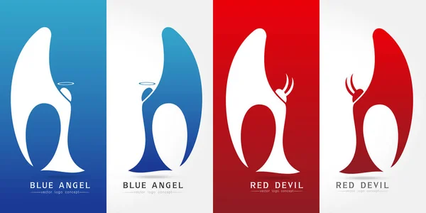 Angel and devil Vector logo — Stock Vector