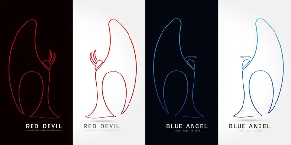 Angel and devil Vector logo — Stock Vector