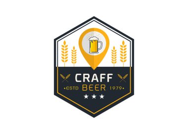 Zanaat bira logosu vektör illüstrasyon