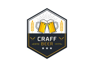 Zanaat bira logosu vektör illüstrasyon