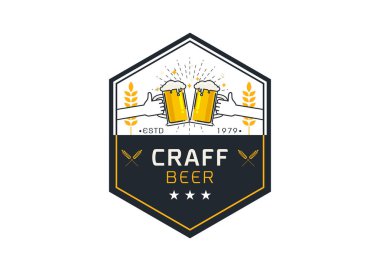 Zanaat bira logosu vektör illüstrasyon