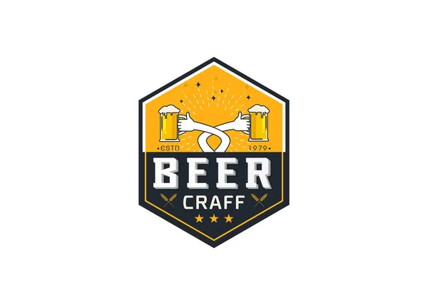 Hantverk öl logo vektor illustration — Stock vektor