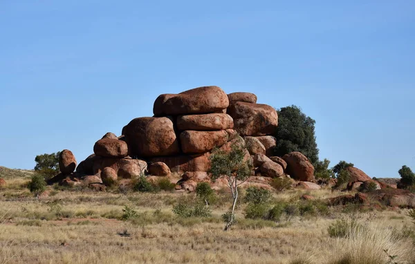 Massive Boulders Formed Erosion Karlu Karlu Devils Marbles Area Outback — Stock Photo, Image