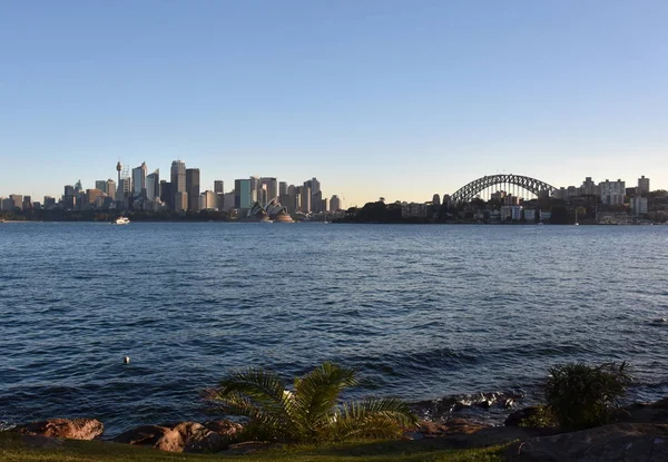 Θέα Στον Ορίζοντα Του Σίδνεϊ Και Sydney Harbour Από Σημείο — Φωτογραφία Αρχείου